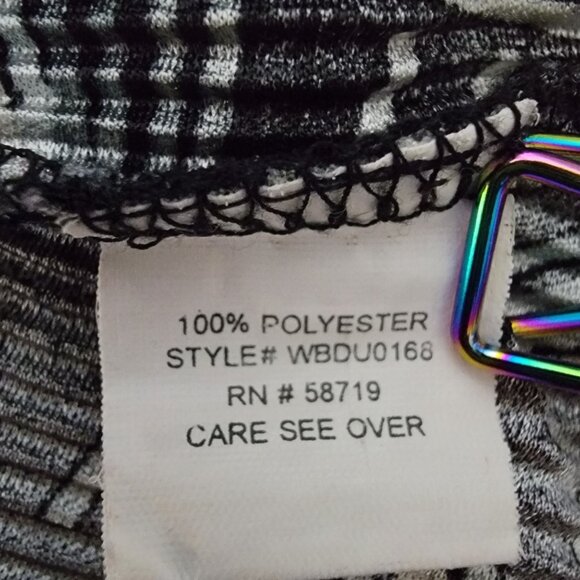 Notations Womens Top Sz 1X Faux Wrap Front Micro Accordion fabric Black & White - Picture 11 of 12